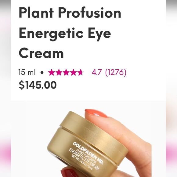 GOLDFADEN Plant Profusion Energetic Eye Cream New 15ml Msrp $145 - Picture 2 of 9